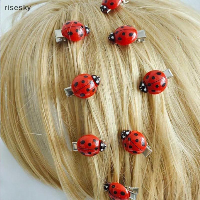 10 Pçs Simulado Joaninha Grampos De Cabelo Animal Inseto Criativo Acessórios Para O Headwear Decoração Do