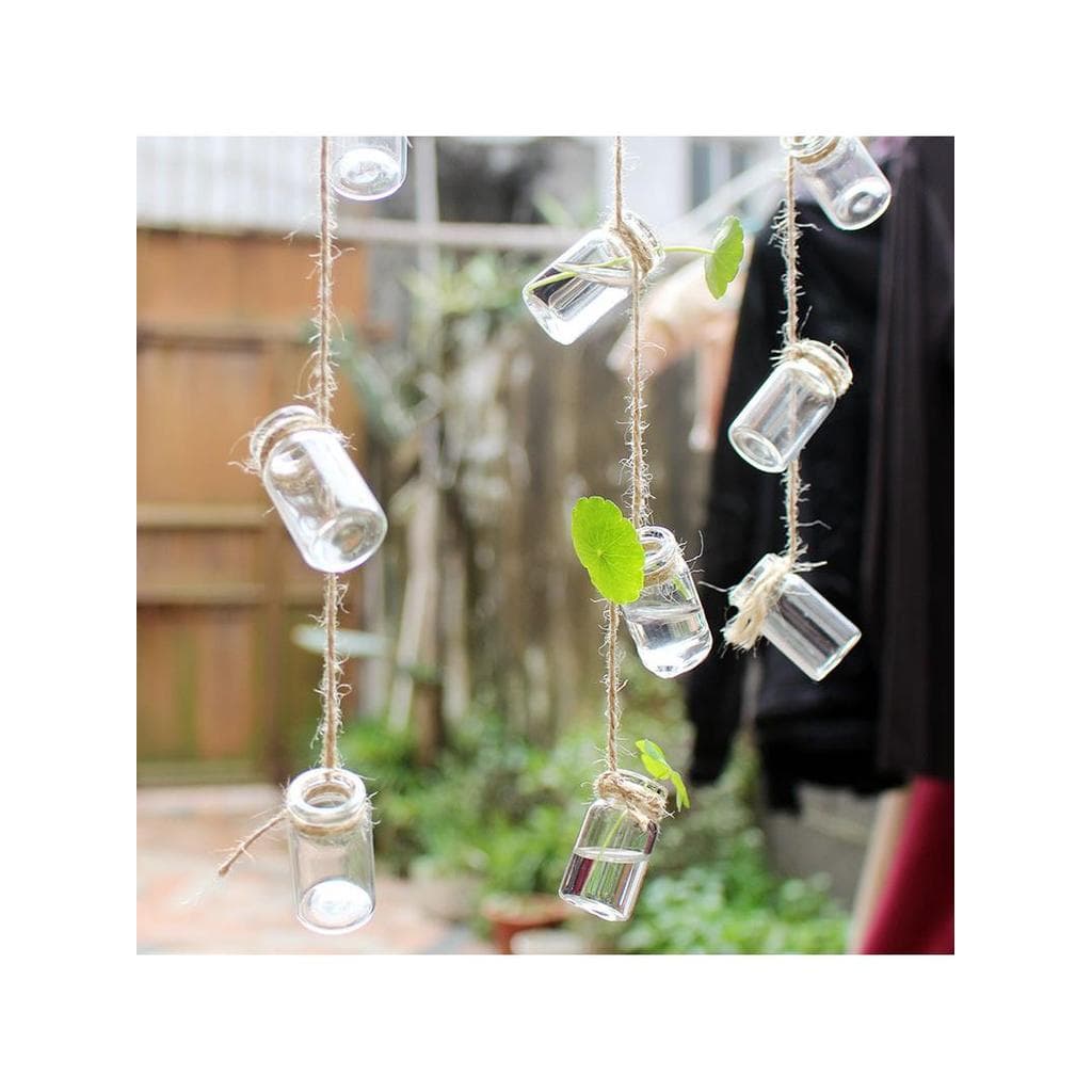 Ins estilo pequena garrafa suspensa garrafa de vidro transparente tamanho pequeno vaso suculento pendurado planta de águ