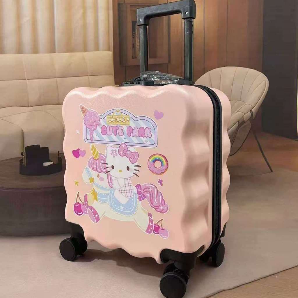 Mala de embarque 60cm bagagem crianças carrinho menina presente pequeno estudante Hello Kitty gato KT