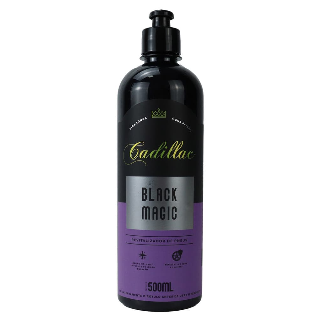 Pretinho Para Pneu Revitalizador de Pneu Black Magic Cadillac Pretinho 500ML Estética Automotiva