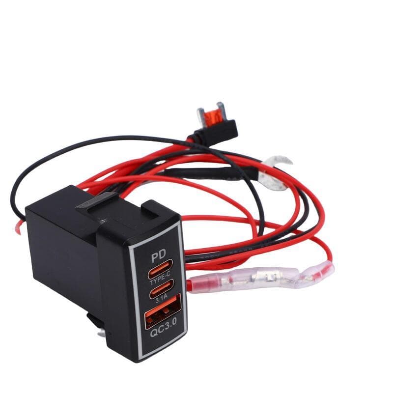 12/24V Carregador De Carro PD QC3.0 USB Rápido Soquete Indicador Azul LED Apto Para Toyota FJ/Land Cruiser Prado 4Runner
