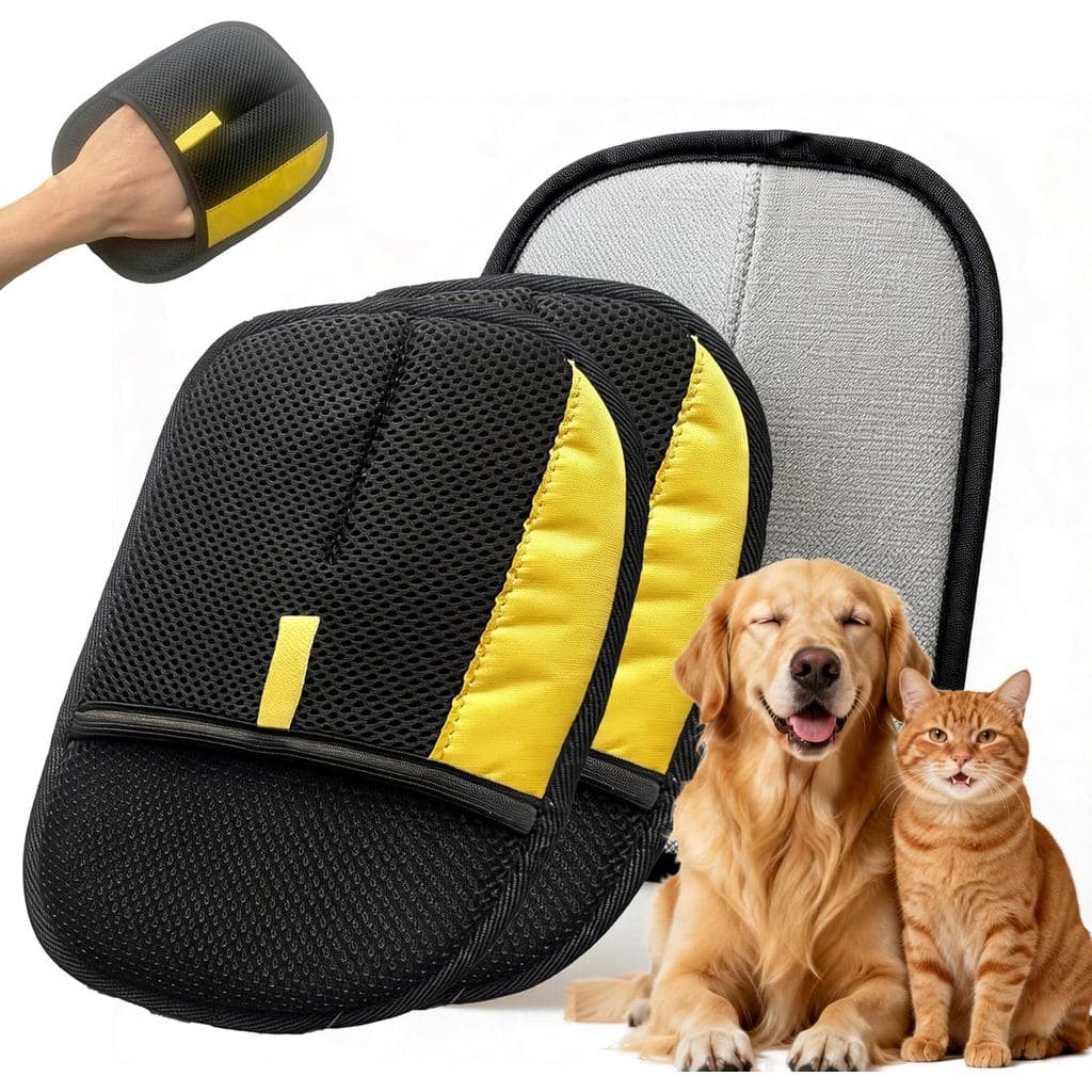 Luva Removedora de Pelos de Animais para Cães e Gatos, Escova Mágica Reutilizável Eletrostática para Remover Pelos de An