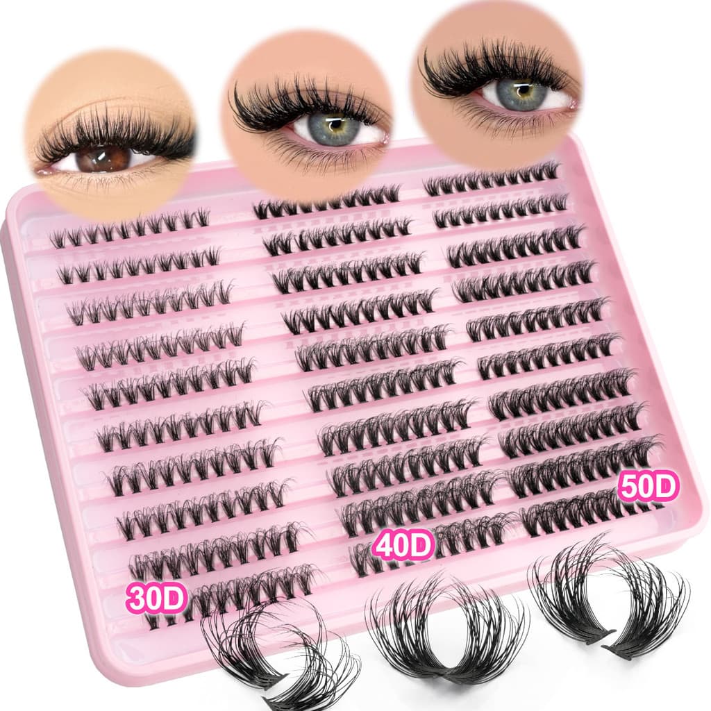 300 peças grande capacidade flor mista cabelo 30D-50D auto-adesivo cílios postiços única planta segmentado Natural cílio