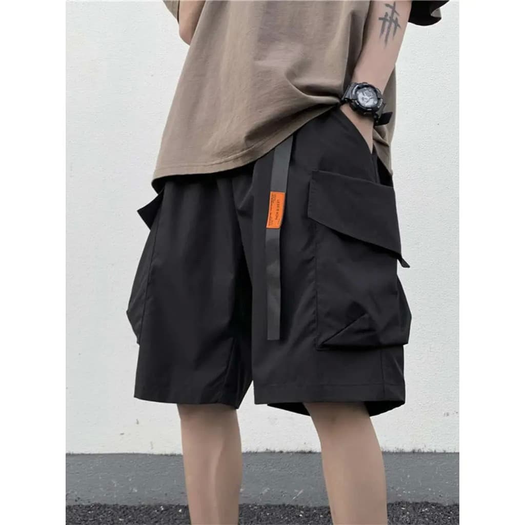 Cinto elástico macacão Shorts masculino na moda legal Wear verão Must-have luz textura de luxo Casual solto calças de ci