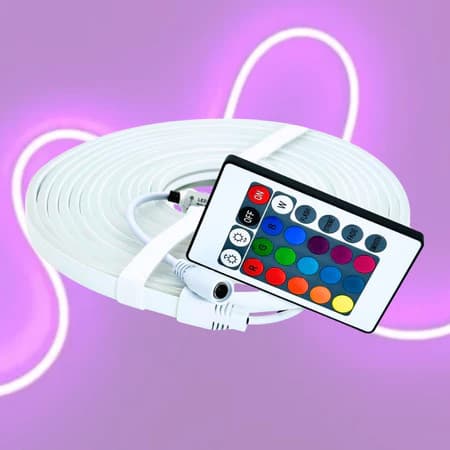 FITA NEON LED 5MTS 54 LEDS RGB C/CONTROLE 12V IP65