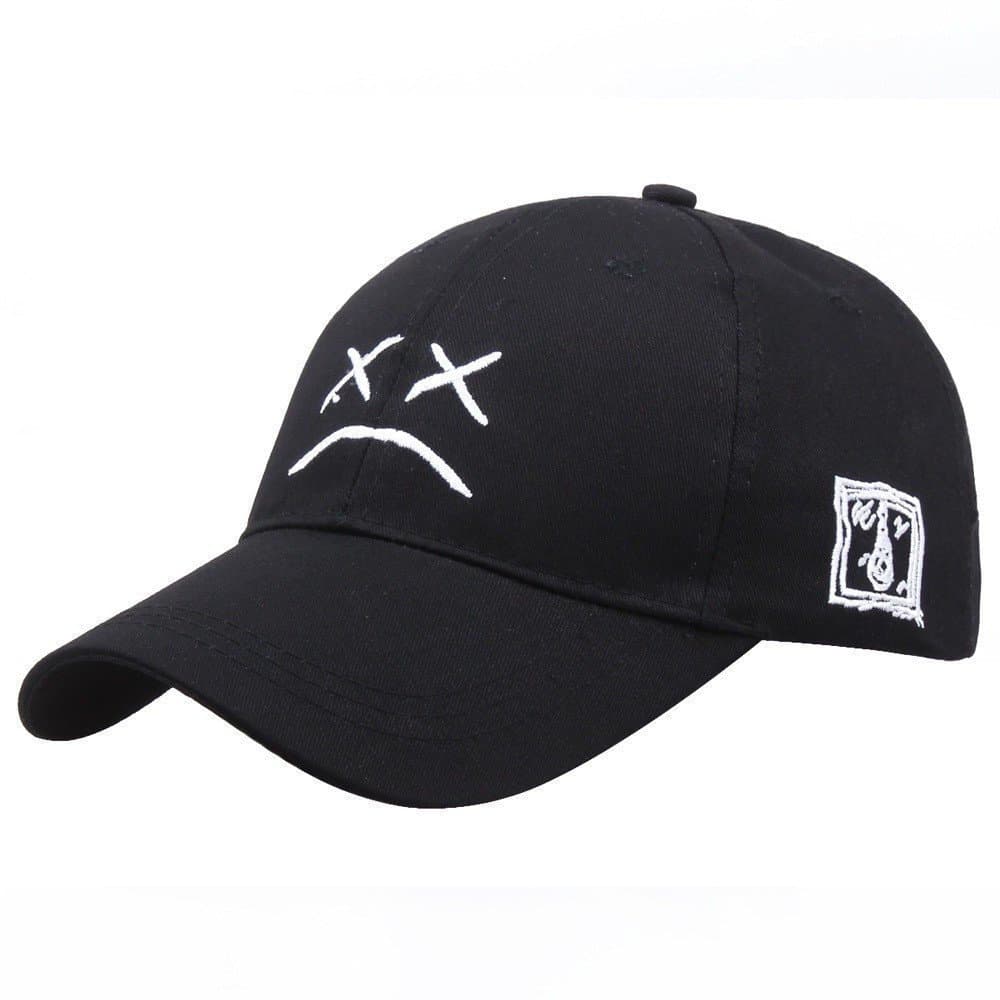 Moda Lil Peep Bonés De Beisebol Rosto Triste Padrão Pai Chapéu Hip Hop Boné Golfe Feminino Masculino Bordado Algodão Sna