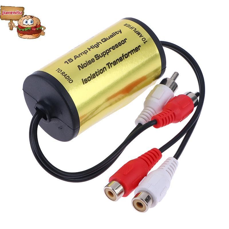 Jiarenitu RCA Filtro De Ruído De Áudio Supressor Lsolator De Loop De Terra Para Carro E Casa Estéreo 2-Macho , 2rca Fême