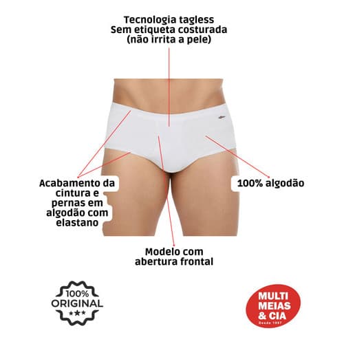 Cueca Slip Zorba Linea Abertura Frontal 100%algodão Ref: 185