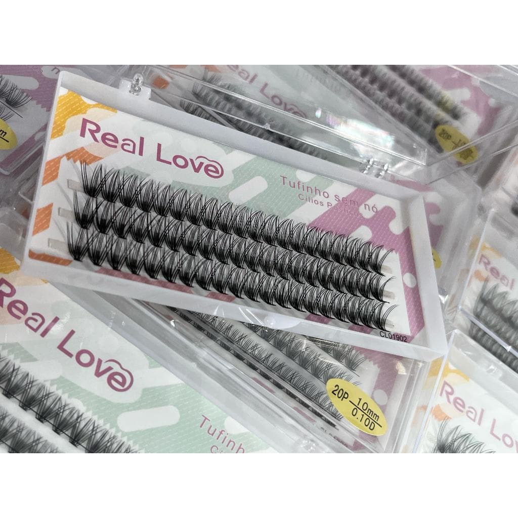Tufos para cílios REAL LOVE 20 pelos / curvatura D