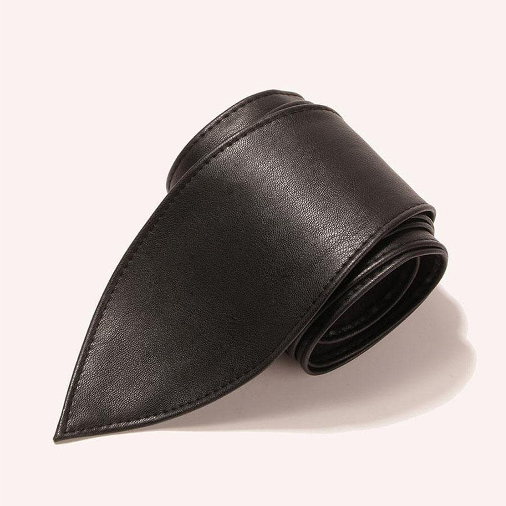 Cinto Largo de Couro Sintético com Laço Obi Multicolorido para Vestidos, Blusas e Casacos