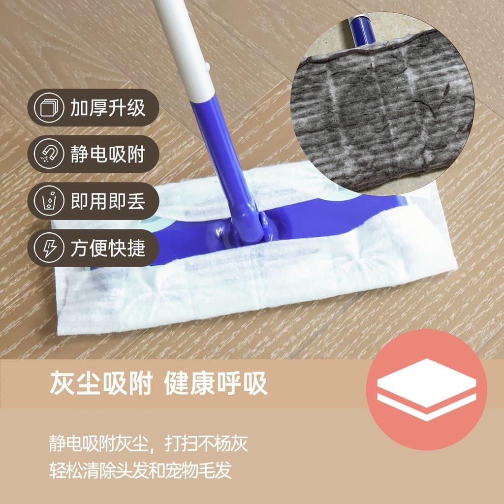 Keling papel eletrostático para remoção de poeira, pano descartável para esfregar o chão, esfregão eletrostático, pano d