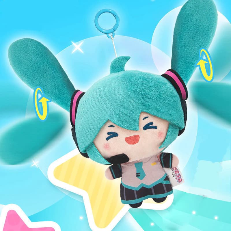 Brinquedo de pelúcia Anime Hatsune Miku, com rabo de cavalo balançante, pingente acessório, boneca de pelúcia macia e fo