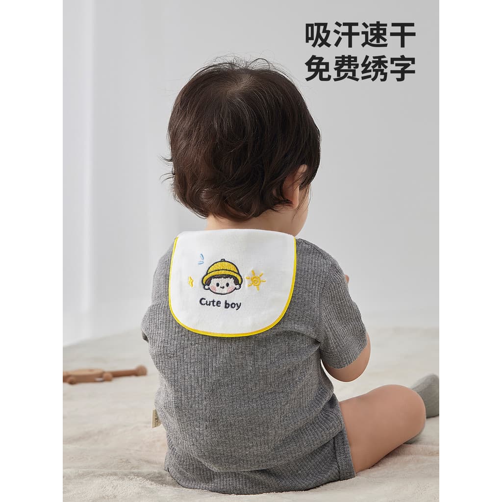 Toalha absorvente de suor para crianças, nome bordado, classe de jardim de infância, algodão puro, bebê, grande, à prova