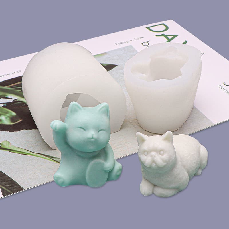 Lucky Cat Shape Fondant Molde de Silicone Gesso Decoração de bolo Utensílios de cozimento
