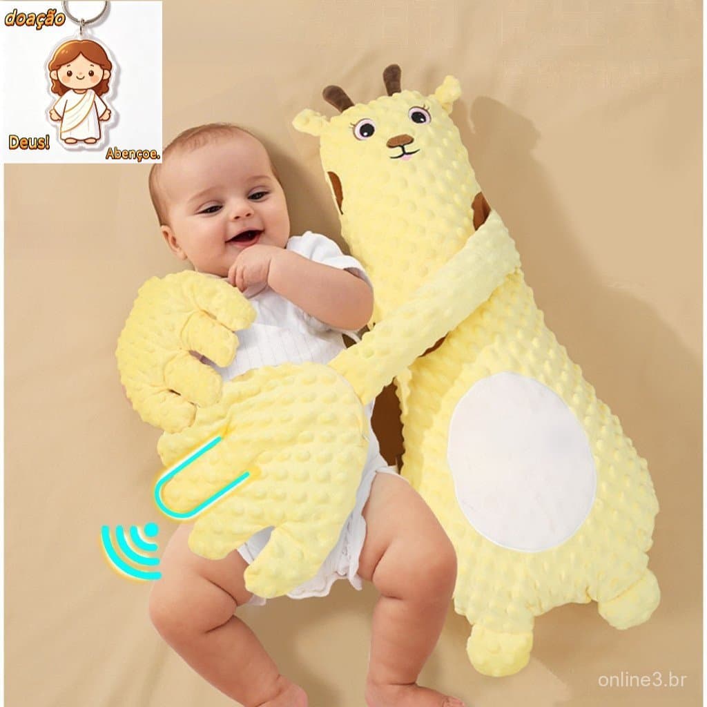 Travesseiro Reconfortante Fawn Infantil De Ajuda Para Dormir De Bebê Com Palma Automática Brinquedo Calm, Almofada,