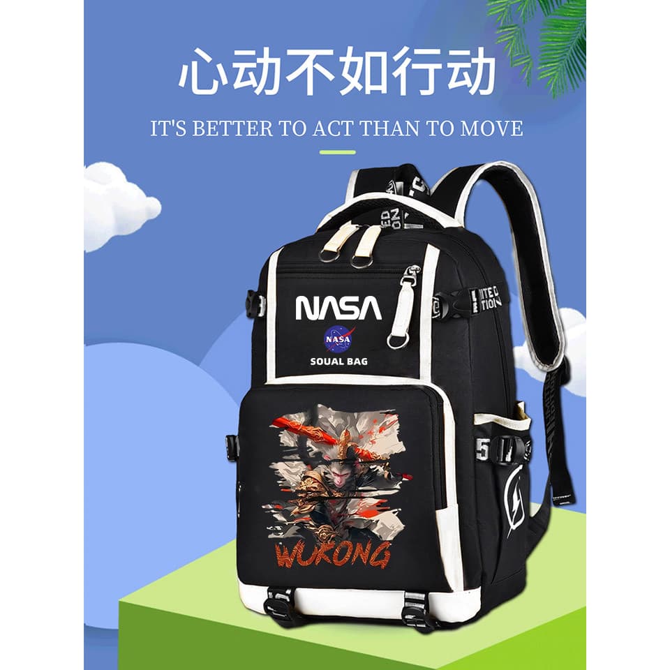Black Myth Goku Mochila Jogo Mesmo Estilo Mochila Escola Primária Junior High School Mochila Estudantes Universitários H