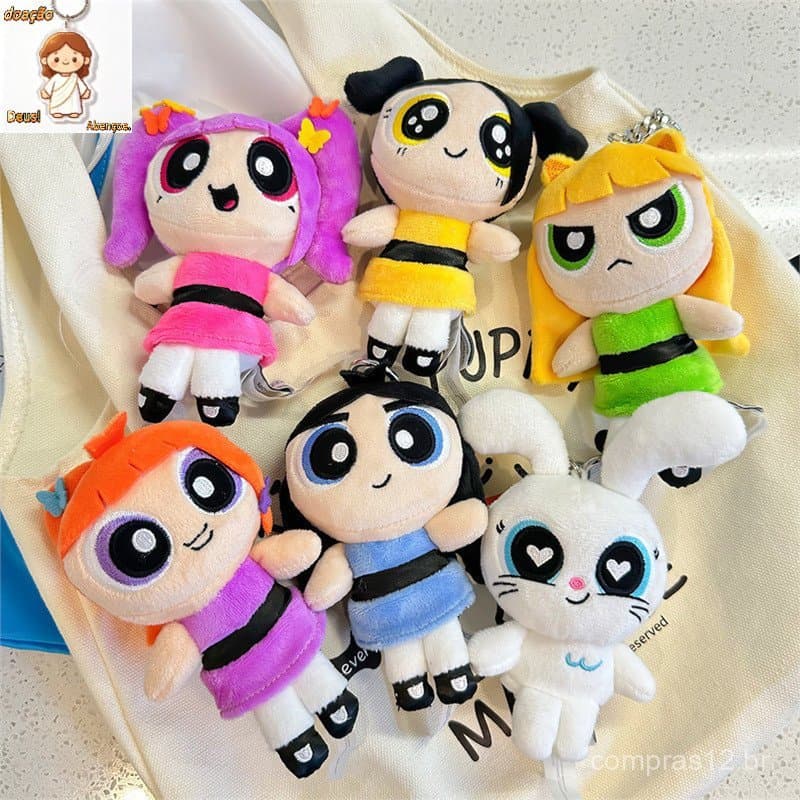 O Powerpuff Girls Plush Doll Chaveiro Coelhinhos