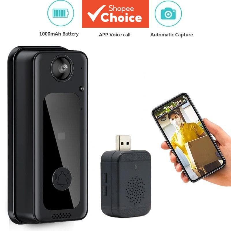 Campainha Sem Fio Doméstica Com Câmera Para Completa À Prova D'água Inteligente HD Segurança WiFi/Visão Noturna W3TZ