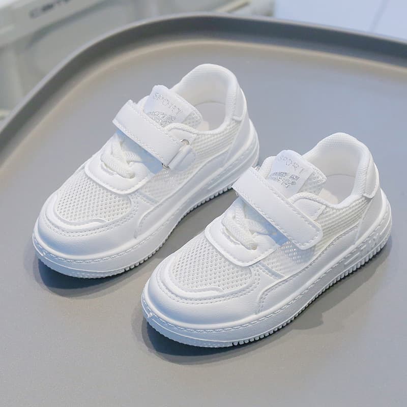 Meninos sapatos de malha fina dia das crianças sapatos brancos jardim de infância dança tênis feminino branco meninas
