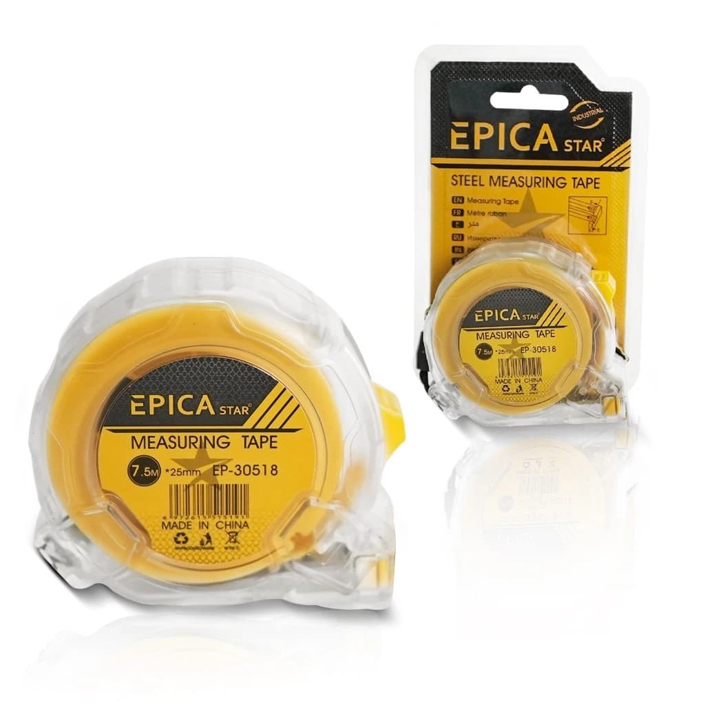 EPICA STAR Trena Métrica 3/5/7.5/10 metros Profissional Emborrachada com Trava Fita de Aço