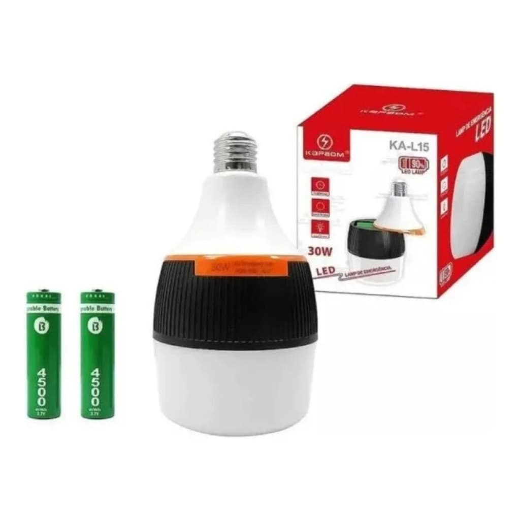 Lâmpada De Emergência De Led Liga Após Faltar Energia Cor