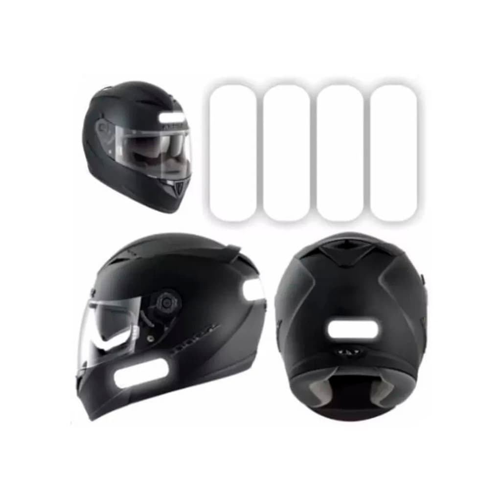 Kit Adesivo Refletivo Capacete Moto Bicicleta Skate - Branco