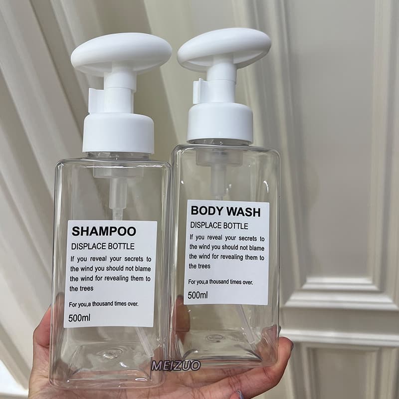 Estilo minimalista nórdico 500ml imprensa transparente Mousse garrafa de espuma Hotel Shampoo lavagem corporal banheiro