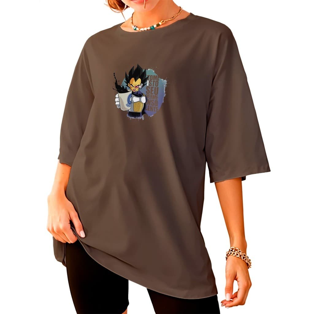 Camisa Camiseta Vegeta Café Academia GYM Oversized Streetwear Unissex ref-3801 Dtf