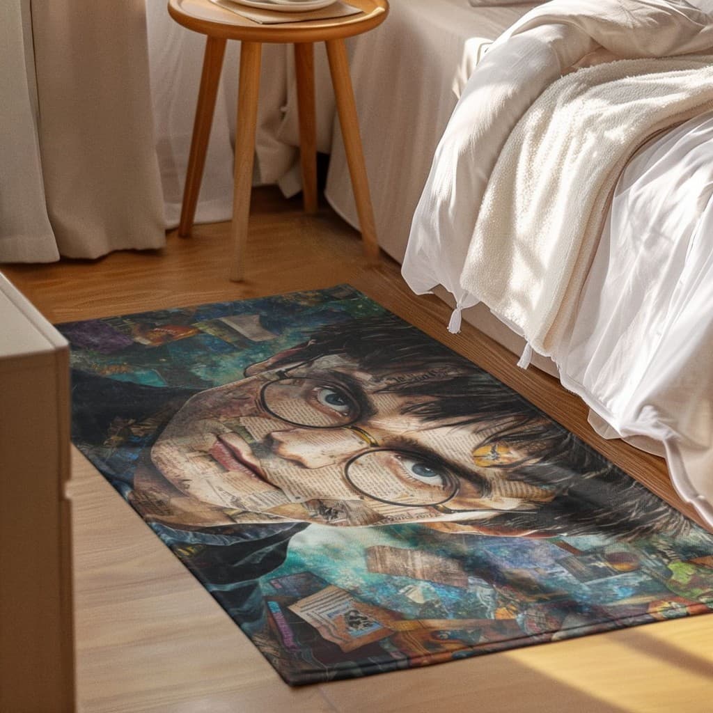 Tapete Decorativo 118x70cm Antiderrapante Sala, Quarto, Espaço Harry Potter