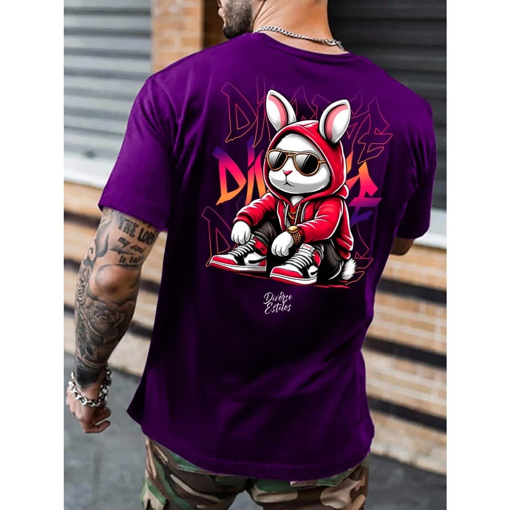 Camiseta Masculina Coelho Bunny Streetwear Camisa Manfinity Estilo