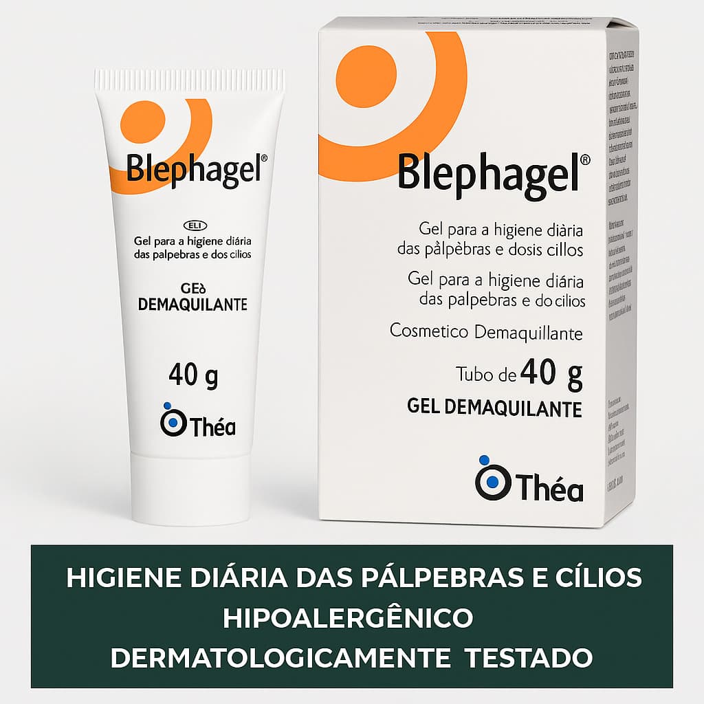 Blephagel 40g – Gel de Limpeza p/ Pálpebras e Cílios | Hipoalergênico e Sem Perfume