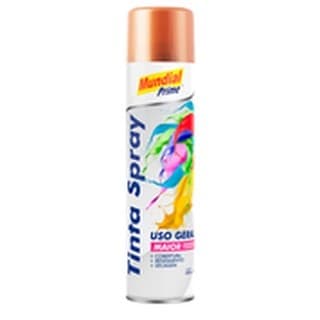 Tinta Spray Metálica Rose Gold 400ml Mundial Prime Alto Brilho