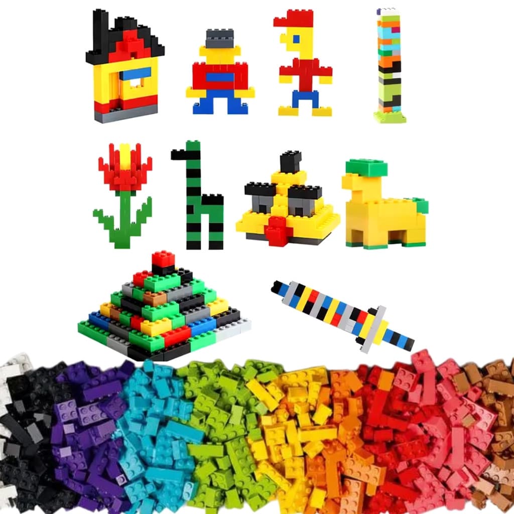 Blocos De Montar Infantil Educativo 1000 Peças Coloridas Castela