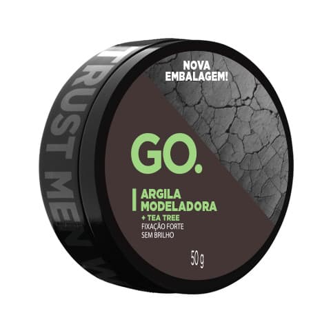 Argila modeladora cera efeito matte alta fixação Tea Tree anticaspa natural todos os cabelos, GO Man