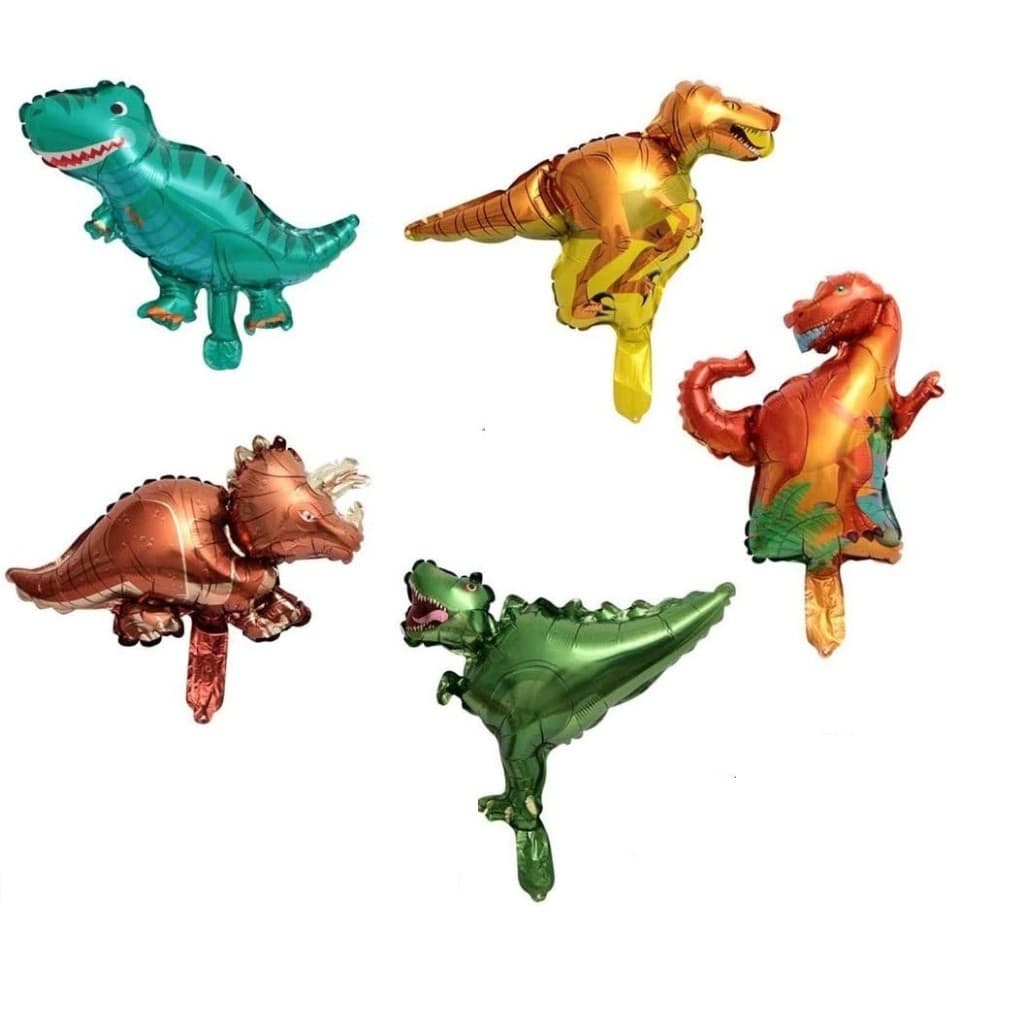 kit 10 Mini Balão Dinossauro 32cm Metalizado Decoração Festa Aniversário