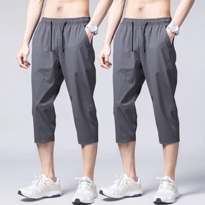 Verão Ultra-fino gelo seda cortada Shorts masculinos calças esportivas casuais calças soltas versão coreana magro-ajuste