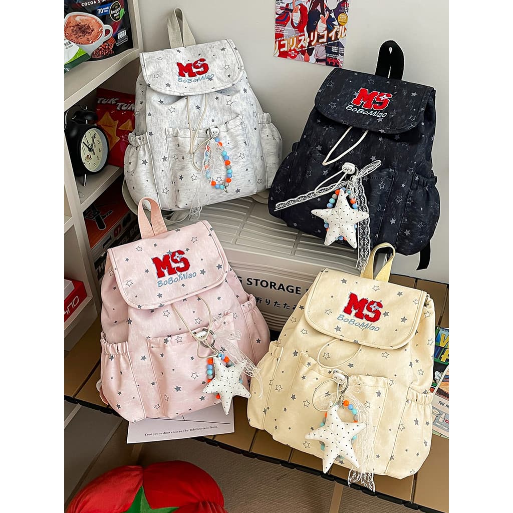 Estrela mochila atmosfera americana viagem aba cordão mochila feminina leve estudantes universitários classe Commuter mo