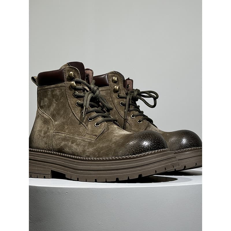 Couro genuíno aumentado de sola grossa primavera novo estilo martin botas 2026 novo estilo Super quente Retro europeu ma