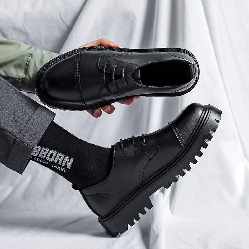 Sapatos masculinos de verão moda baixo-Top Martin sapatos masculinos jovens pequenos sapatos de couro resistente ao desg