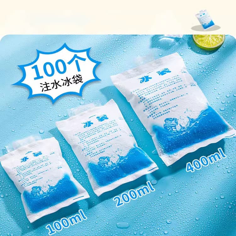 Saco de gelo de injeção de água expresso dedicado Freezer descartável reutilizável alimentos refrigerados fresco-mantend