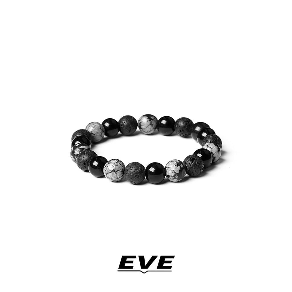 pulseira masculina pulseira EVE floco de neve obsidiana grânulo pulseira meninos luz luxo nicho requintado masculino fri