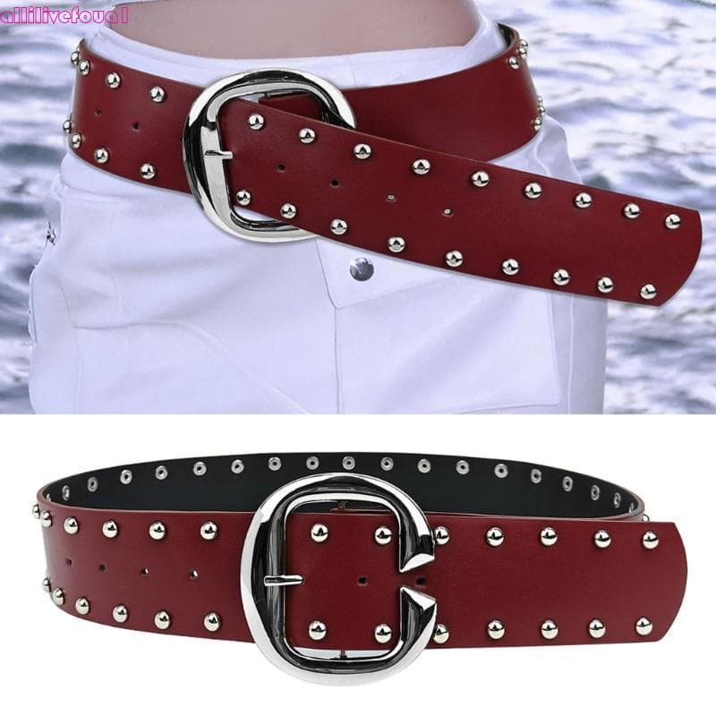 allilivefoua1 Rebites Cintura Corrente Fivela Punk Ilhó Charme Grunge Cinto Para Bailes Festa Jeans Vesti