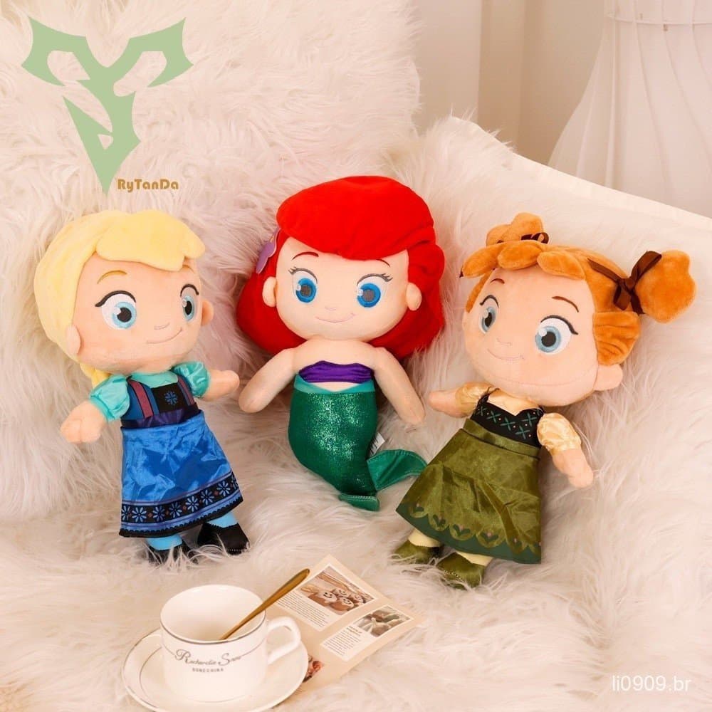 ⭐ 30cm Nova Boneca de Princesa Fofa Q Versão Sereia Almofada de Pelúcia Brinquedo de Pelúcia Animal de Desenho Animado P