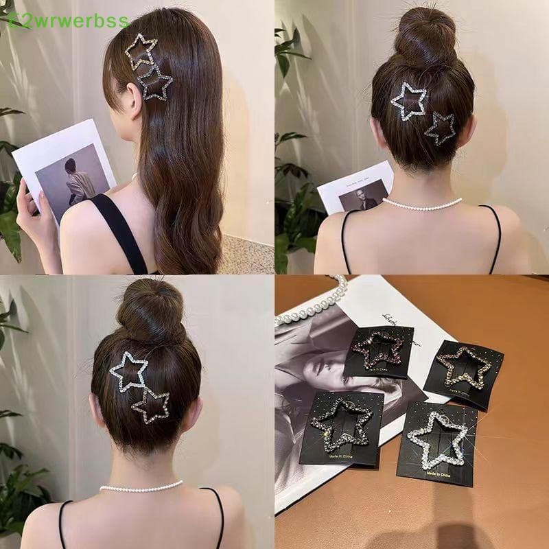 [E2wrwerbss] 5 Peças De Presilhas De Cabelo Com Strass E Formato De Estrela , Clipe De Fixação Estável Multiuso Para Cab