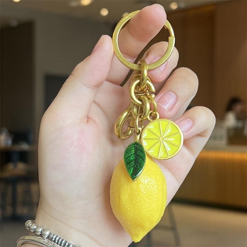 [largeloohg] 2025 Novo Limão Dourado Chaveiro Saco Pingente Moda Personalizado Acessórios Corrente
