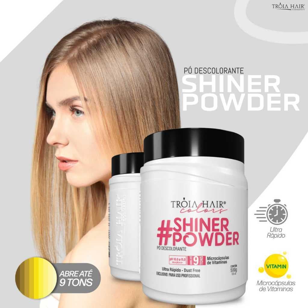 Pó Descolorante Shiner Powder Ultra Rápido Abre Até 9 Tons Tróia Hair