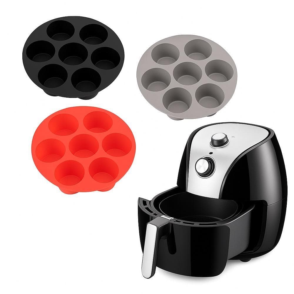 Forma de Silicone para Cupcake 7 Cavidades Air Fryer