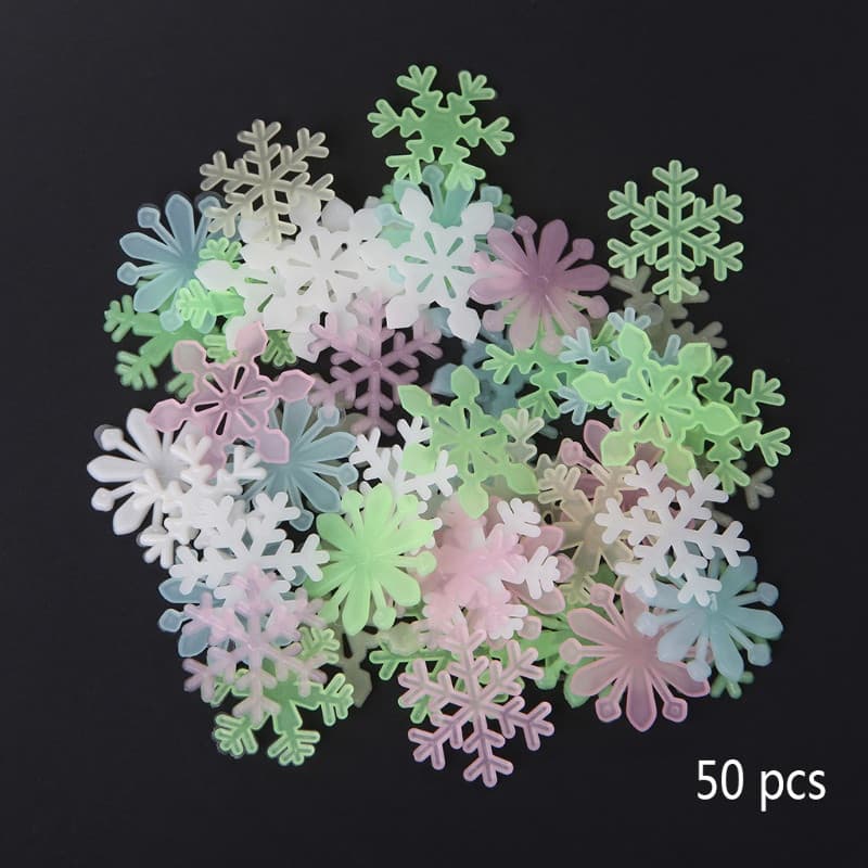 Estone 50 Unidades De Floco De Neve Luminoso Que Brilha No Escuro , Decalque Fluorescente Para Jardim Doméstico