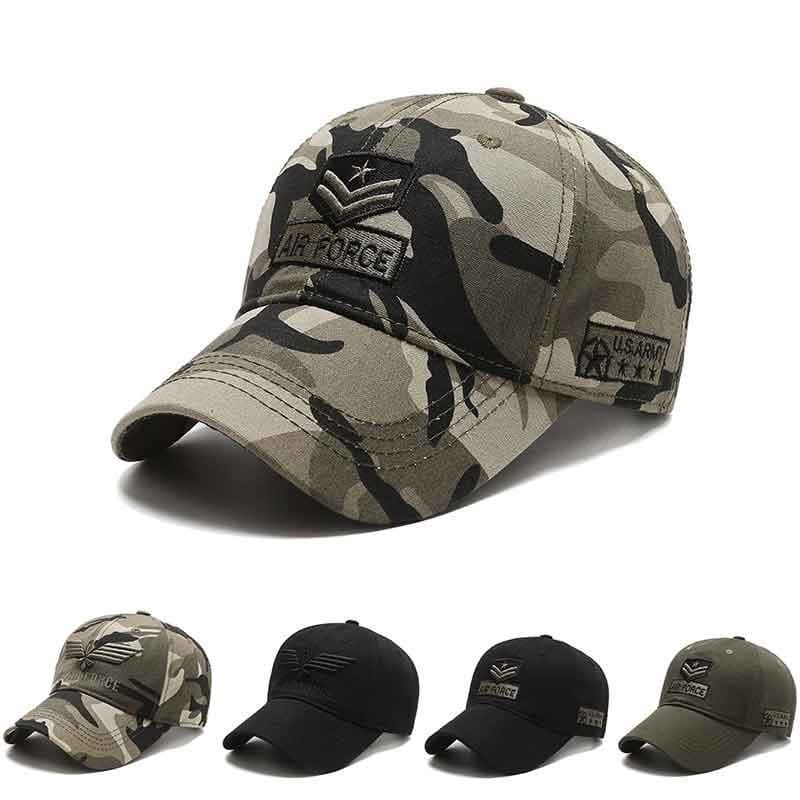 Boné de Beisebol com Bordado Camuflado, Boné Casual para Exterior, Unissex, de Algodão, Ajustável, Boné Estilo Dad Hat,
