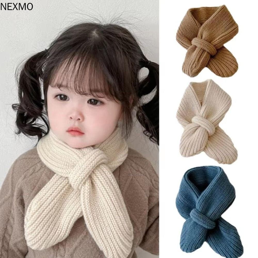 NEXMO Lenço Infantil De Malha , Cachecol Casual De Cor Sólida Para Meninos E Meninas , Lenços De Inverno Estilo Coreano